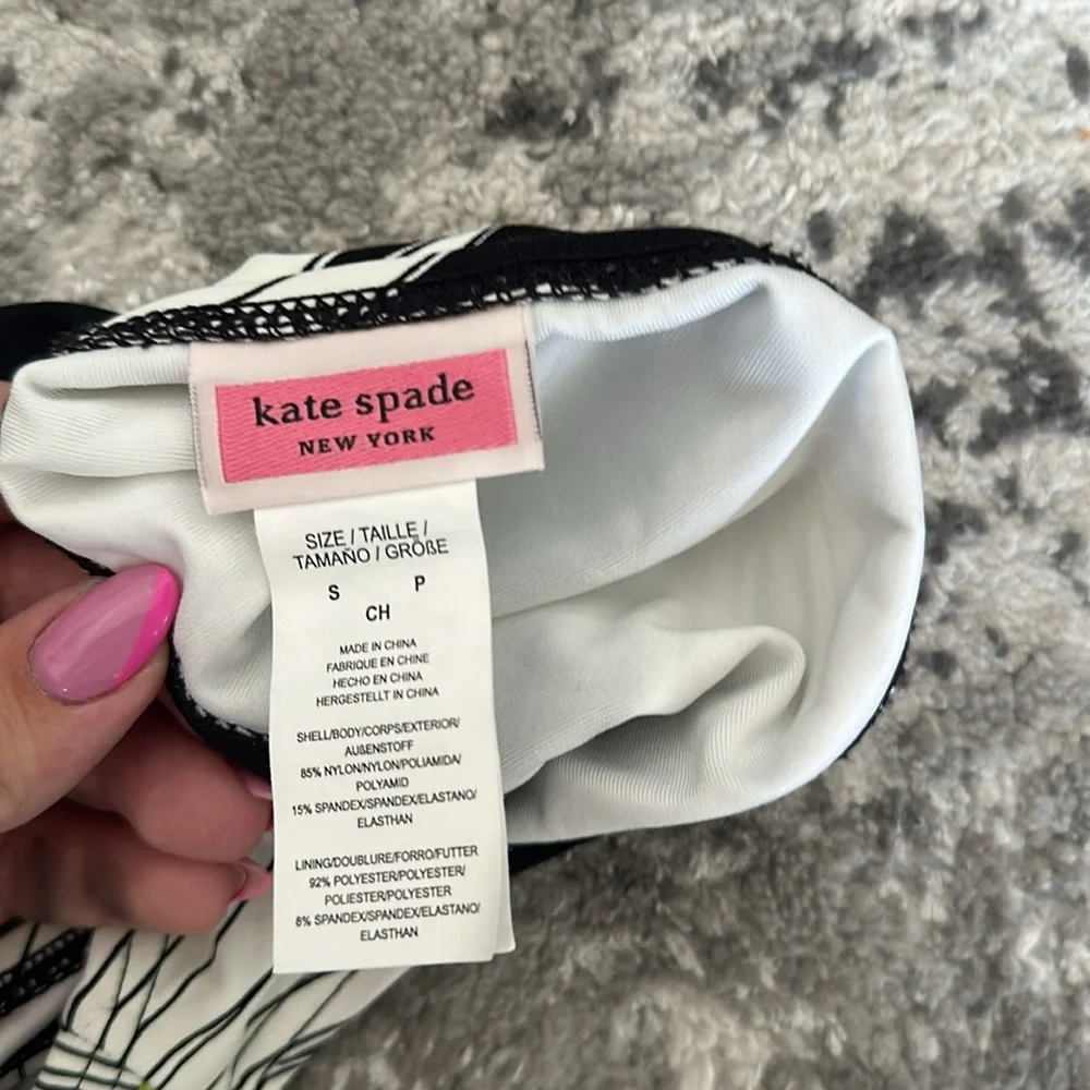 Kate Spade Black Floral two piece bikini swimsuit set